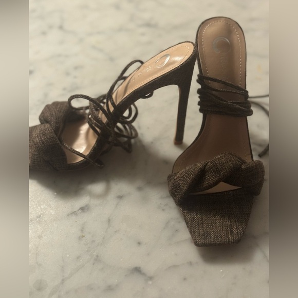 Journee Collection Chic Brown Strappy High Heels - Picture 2 of 3